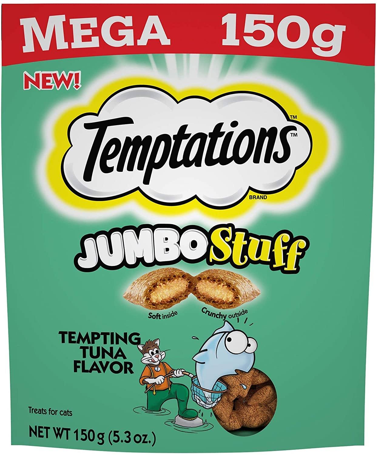 Whiskas Temptations Jumbo Stuffed Tuna Soft and Crunchy Cat Treats - 5.29 oz  