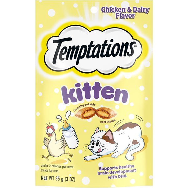 Whiskas Temptations Kitten Chicken & Dairy Soft and Crunchy Cat Treats - 3 oz