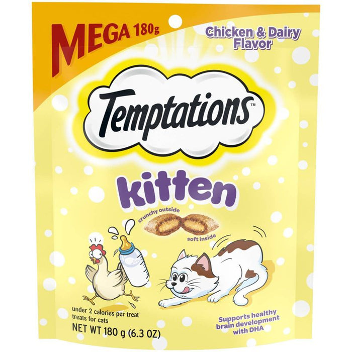 Whiskas Temptations Kitten Chicken & Dairy Soft and Crunchy Cat Treats - 6.3 oz