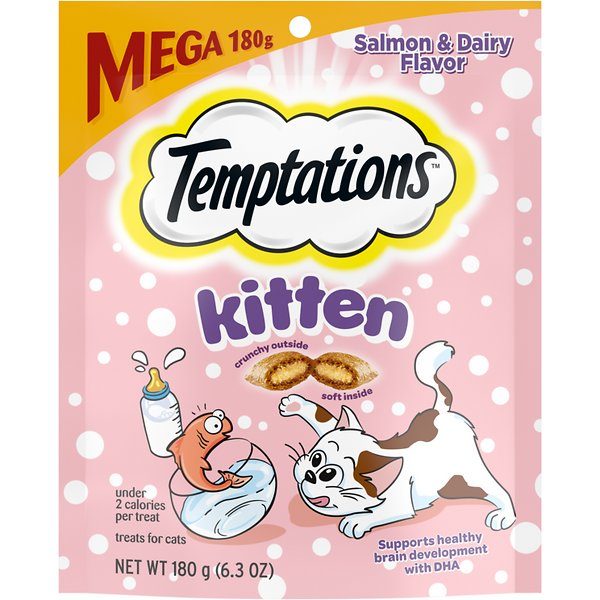 Whiskas Temptations Kitten Salmon & Dairy Soft and Crunchy Cat Treats - 3 oz  