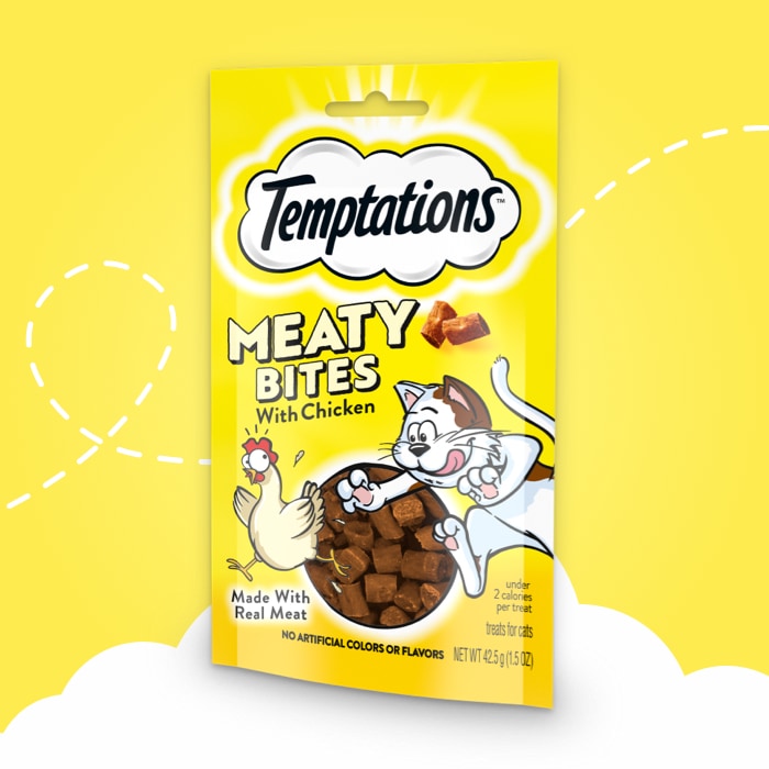 Whiskas Temptations Meaty Bites Chicken Soft and Chewy Cat Treats - 4.12 oz