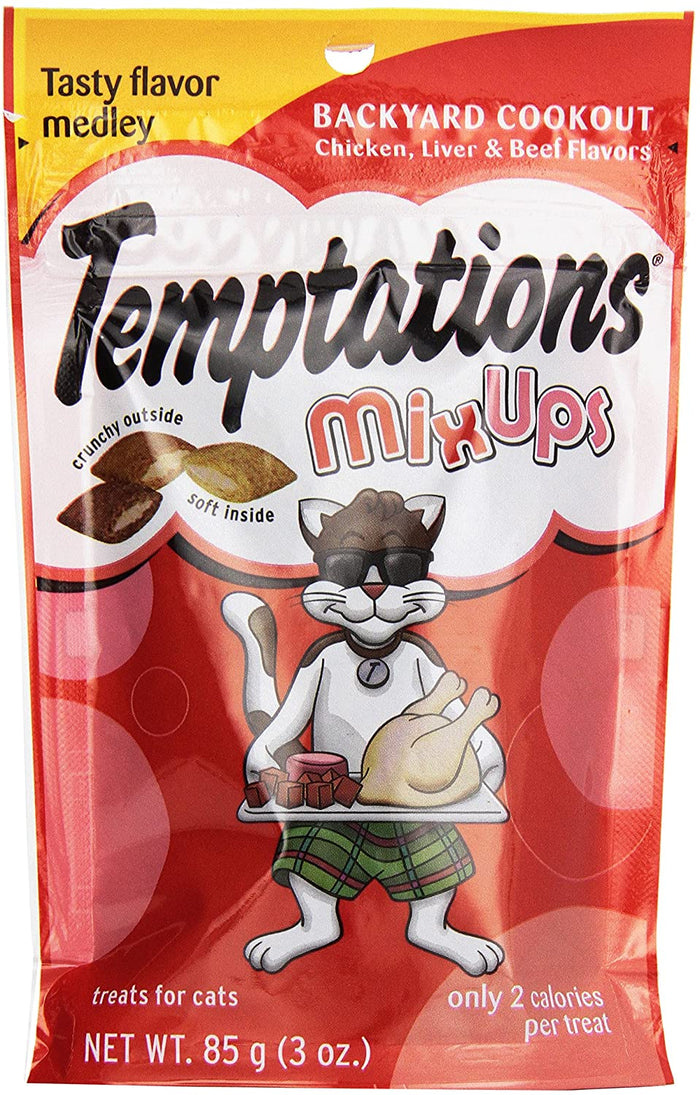 Whiskas Temptations MixUps Backyard Cookout (Ckn/Liver/Beef) Soft and Crunchy Cat Treat...