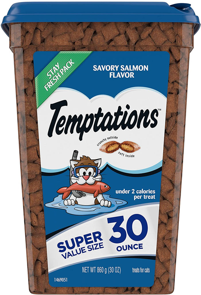 Whiskas Temptations Salmon Soft and Crunchy Cat Treats - 30 oz