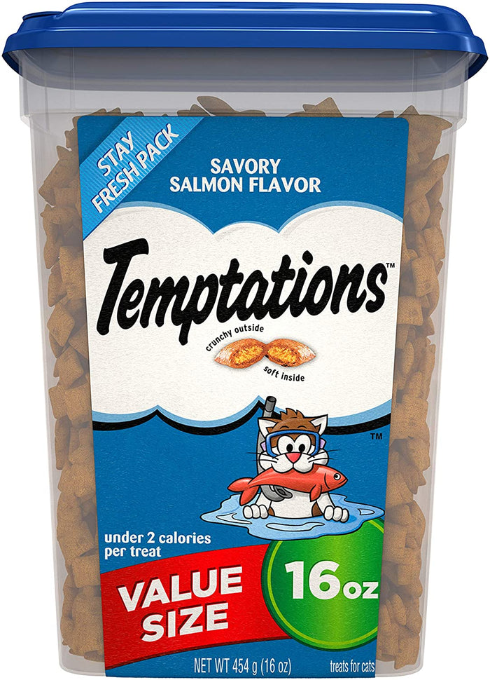 Whiskas Temptations Savory Salmon Soft and Crunchy Cat Treats - 16 oz