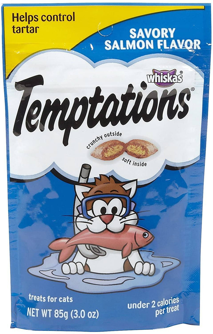 Whiskas Temptations Savory Salmon Soft and Crunchy Cat Treats - 3 oz
