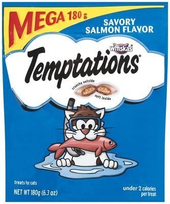 Whiskas Temptations Savory Salmon Soft and Crunchy Cat Treats - 6.35 oz  