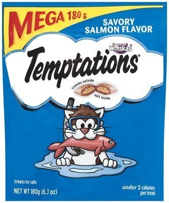 Whiskas Temptations Savory Salmon Soft and Crunchy Cat Treats - 6.35 oz