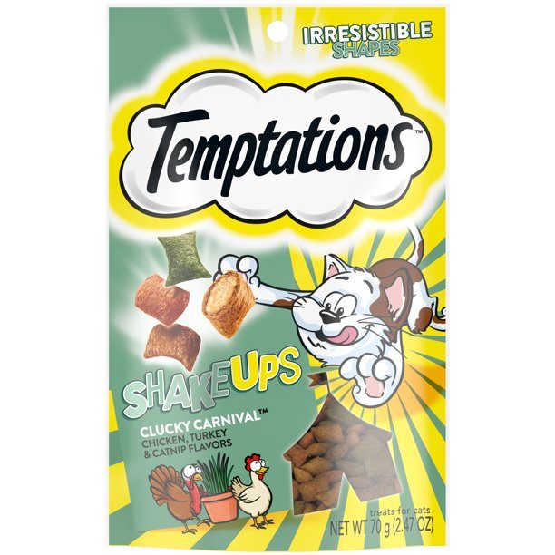 Whiskas Temptations Shake Ups Clucky Carnival Core Soft and Crunchy Cat Treats - 2.47 oz  