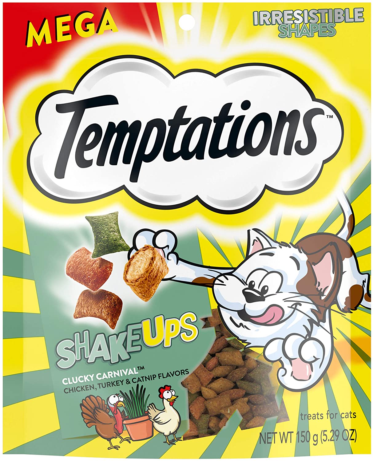 Whiskas Temptations Shake Ups Clucky Carnival Soft and Crunchy Cat Treats - 5.29 oz  