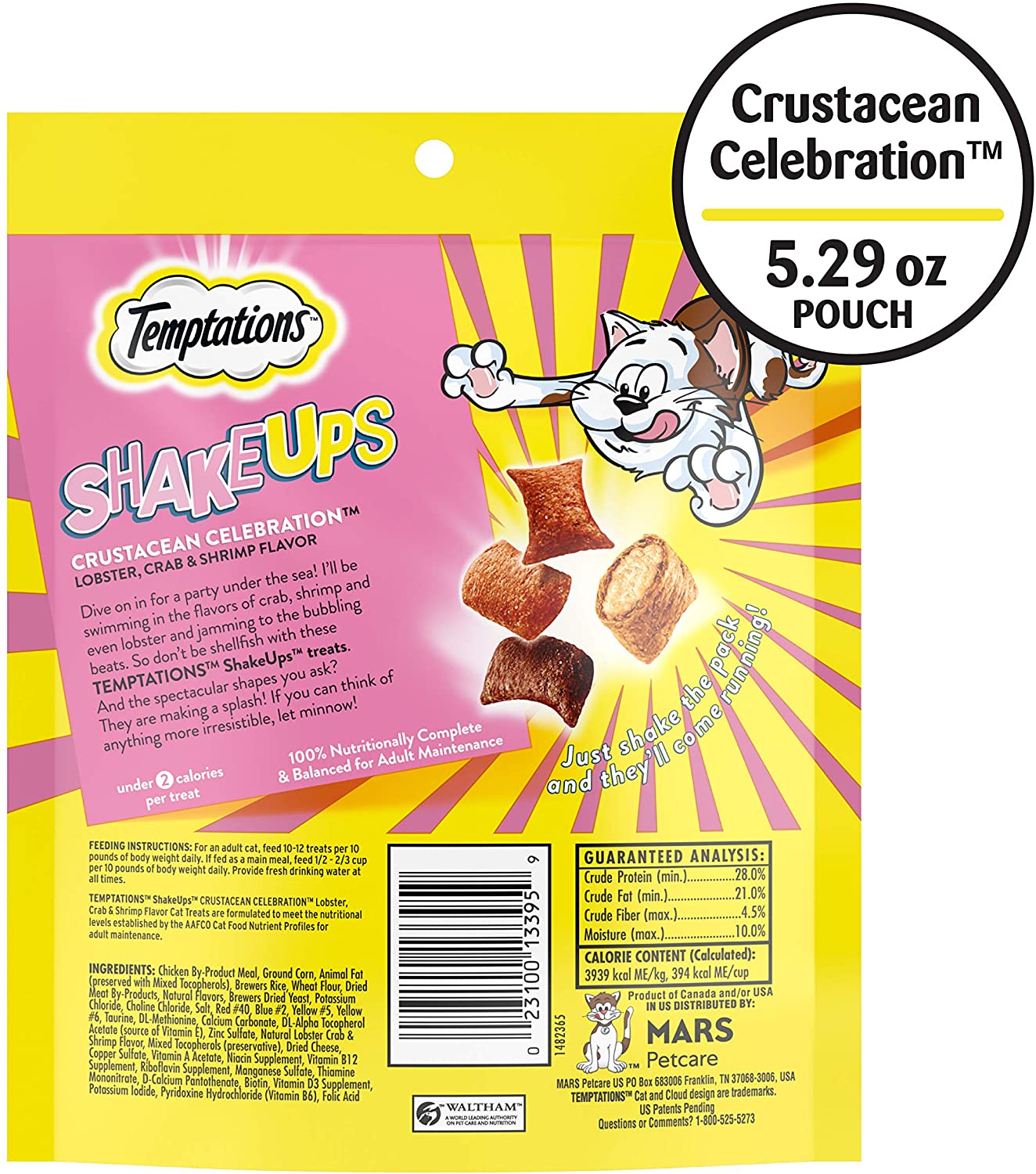 Whiskas Temptations Shake Ups Crustacean Celebration Soft and Crunchy Cat Treats - 5.29 oz  