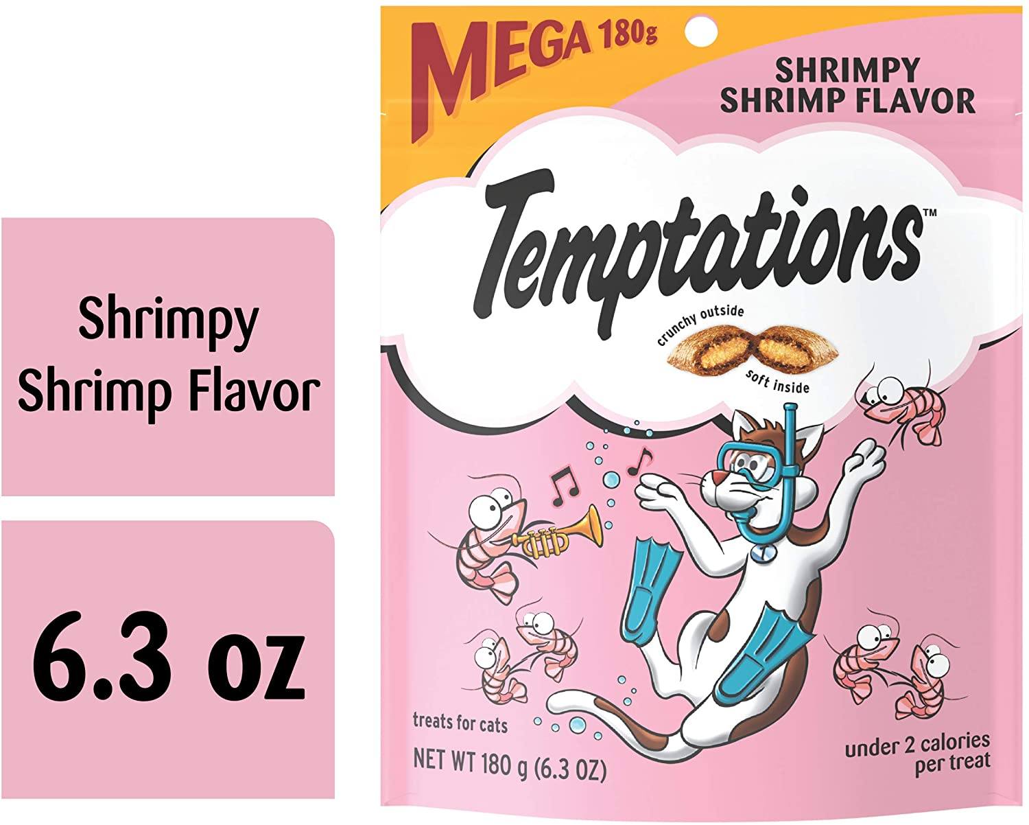 Whiskas Temptations Shrimp Soft and Crunchy Cat Treats - 6.35 oz  