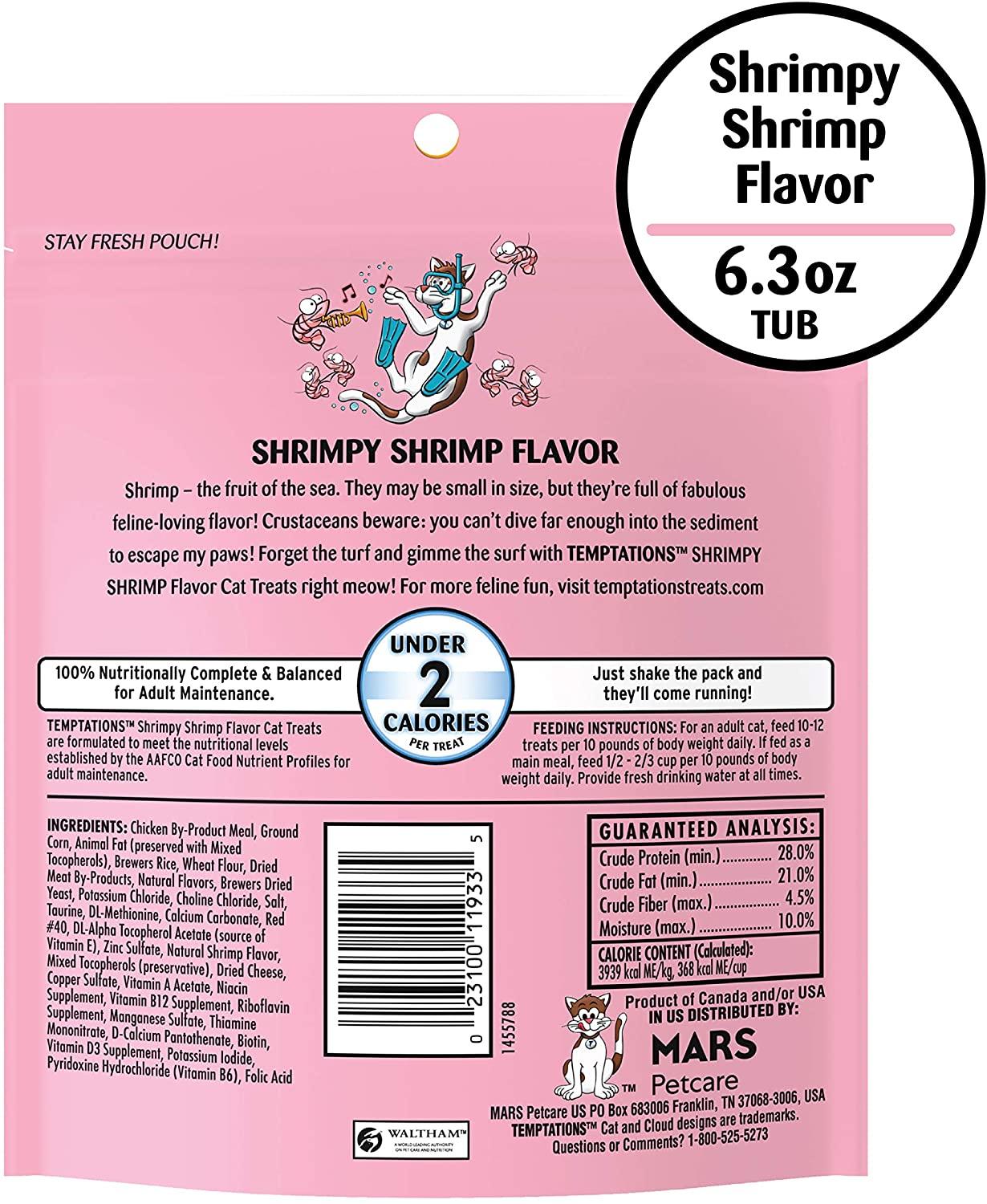 Whiskas Temptations Shrimp Soft and Crunchy Cat Treats - 6.35 oz  