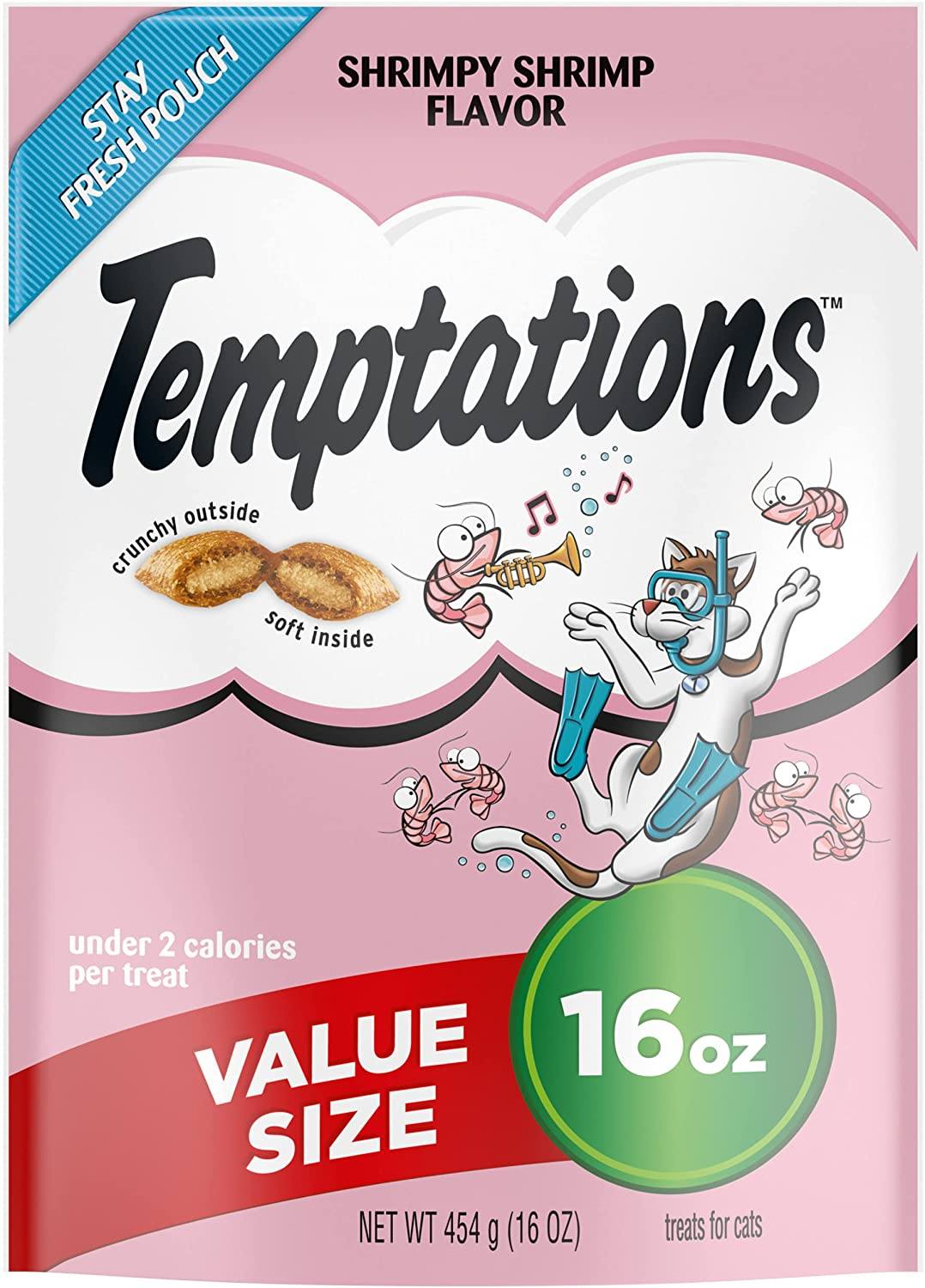 Whiskas Temptations Shrimpy Shrimp Soft and Crunchy Cat Treats - 16 oz  