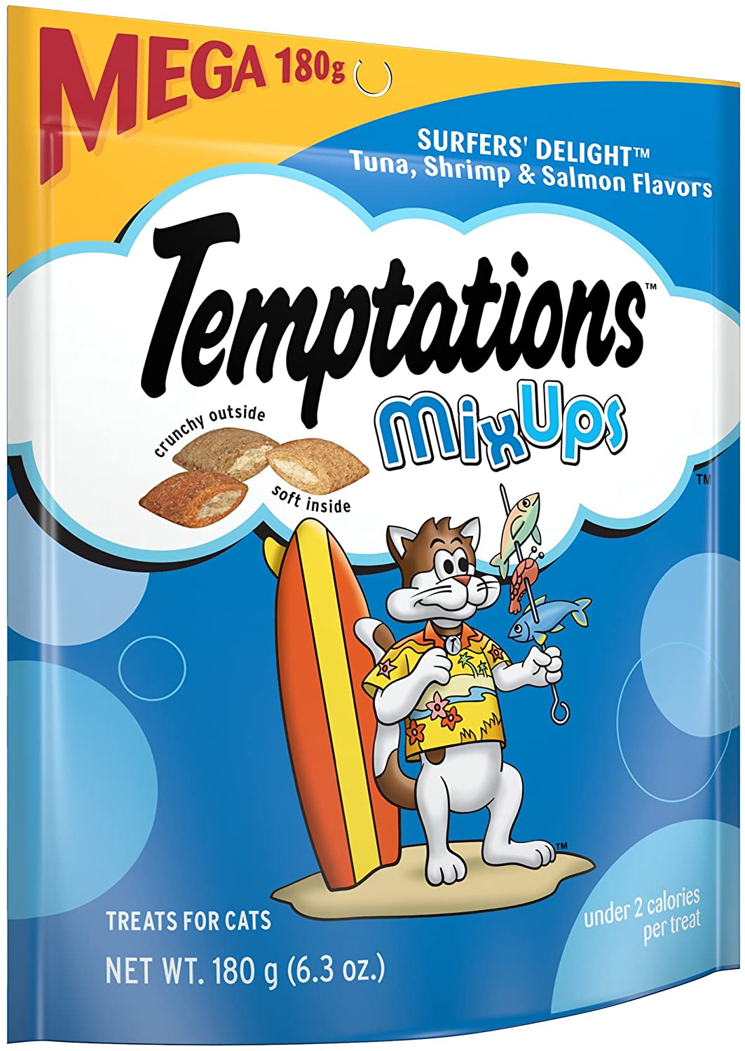 Whiskas Temptations Surfers' Delight Soft and Crunchy Cat Treats - 6.35 oz  