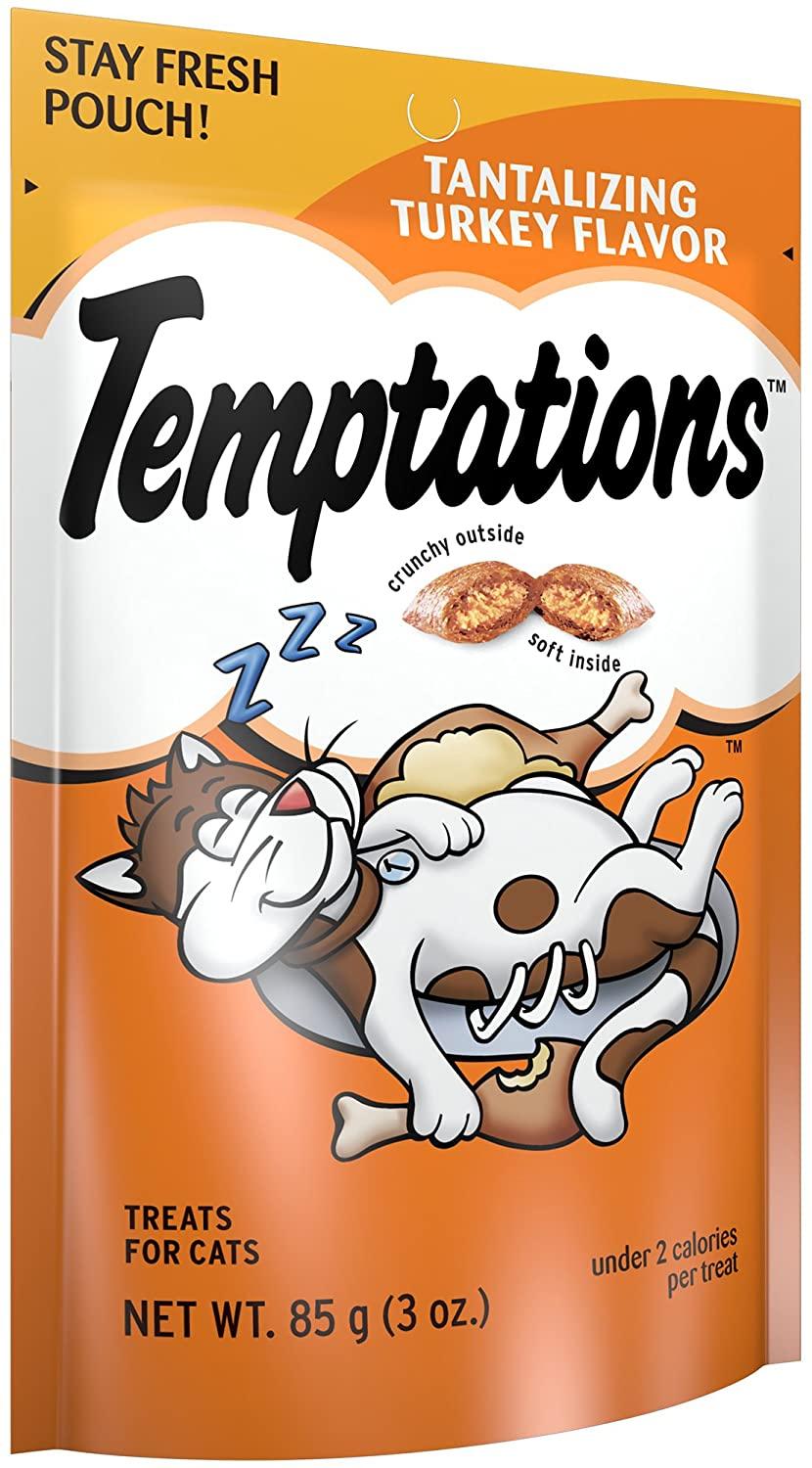 Whiskas Temptations Tantalizing Turkey Soft and Crunchy Cat Treats - 3 oz  