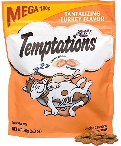 Whiskas Temptations Tantalizing Turkey Soft and Crunchy Cat Treats - 6.35 oz  