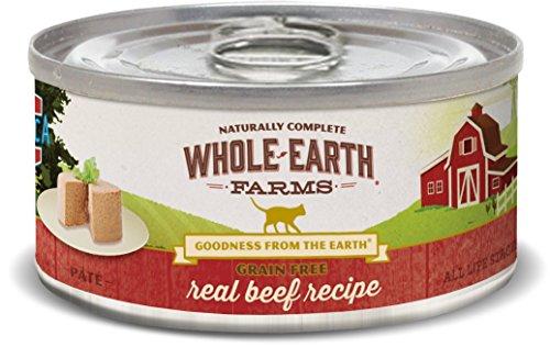 Whole Earth Farms Grain-Free Beef Recipe Canned Cat Food - 2.75 oz Cans - Case of 24  