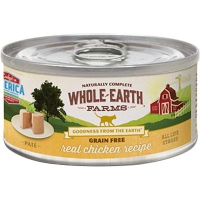 Whole Earth Farms Grain-Free Chicken Recipe Canned Cat Food - 5 oz Cans - Case of 24