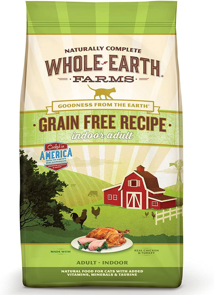 Whole Earth Farms Grain-Free Indoor Adult Dry Cat Food - 10 lb Bag