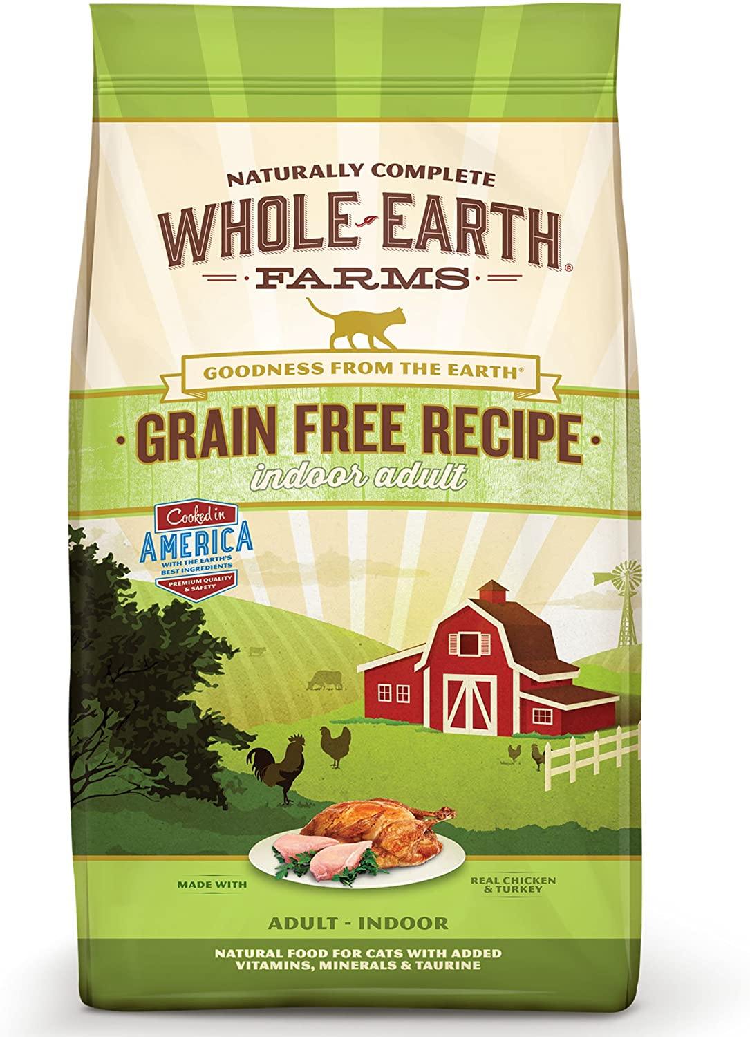 Whole Earth Farms Grain-Free Indoor Adult Dry Cat Food - 2.5 lb Bag  