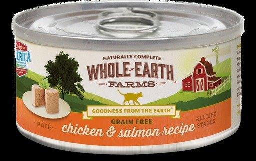 Whole Earth Farms Grain-Free Real Chicken & Salmon Recipe Canned Cat Food - 5 oz Cans -...