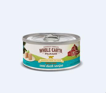 Whole Earth Farms Grain-Free Real Duck Recipe Canned Cat Food - 2.75 oz Cans - Case of 24  