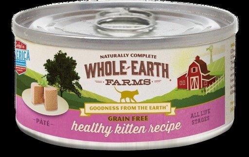 Whole Earth Farms Grain-Free Real Healthy Kitten Recipe Canned Cat Food - 2.75 oz Cans - Case of 24  