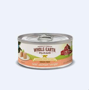 Whole Earth Farms Grain-Free Salmon Recipe Canned Cat Food - 2.75 oz Cans - Case of 24  