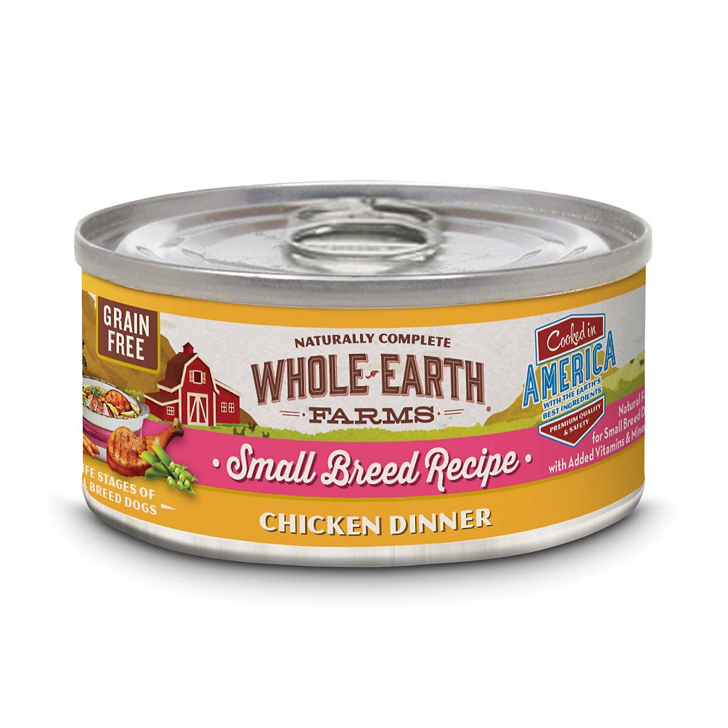 Whole Earth Farms Grain Free Small Breed Chicken Dinner Canned Dog Food - 3 oz Cans - Case of 24  