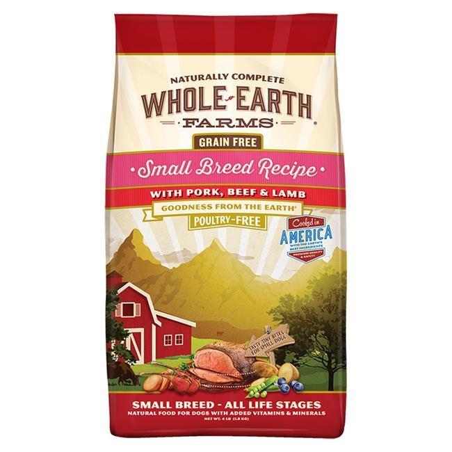 Whole Earth Farms Grain-Free Small Breed Pork Beef & Lamb Dry Dog Food - 4 lb Bag