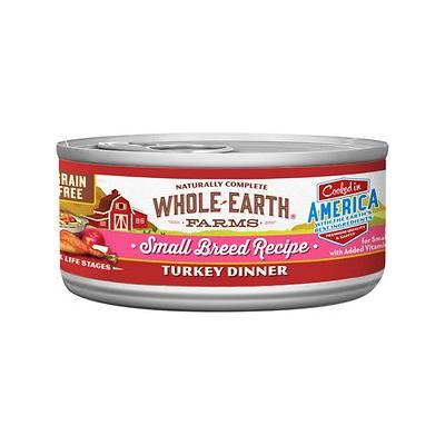 Whole Earth Farms Grain Free Small Breed Turkey Dinner Canned Dog Food - 3 oz Cans - Case of 24  