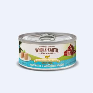 Whole Earth Farms Grain-Free Tuna & Whitefish Recipe Canned Cat Food - 5 oz Cans - Case...