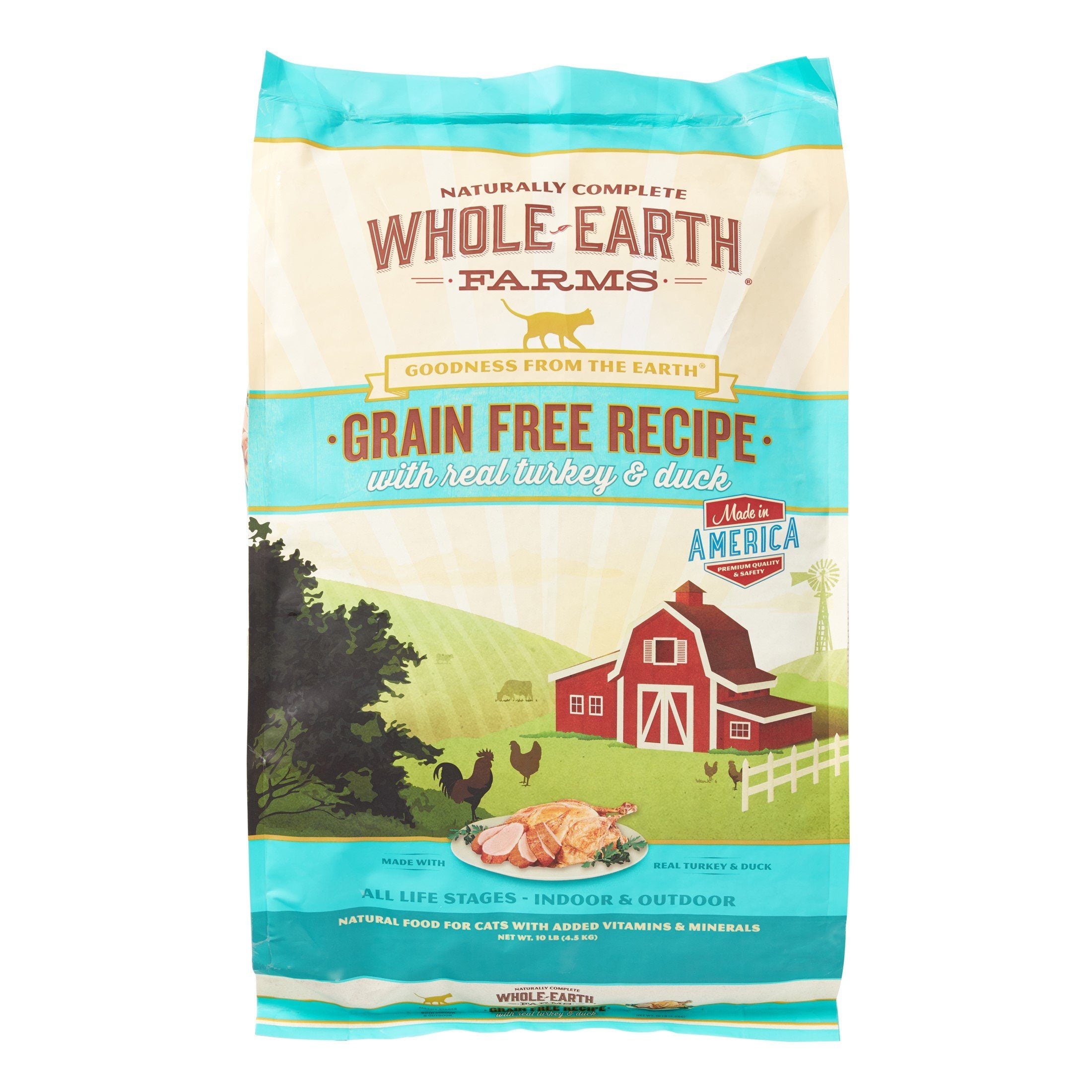 Whole Earth Farms Grain-Free Turkey & Duck Dry Cat Food - 10 lb Bag  