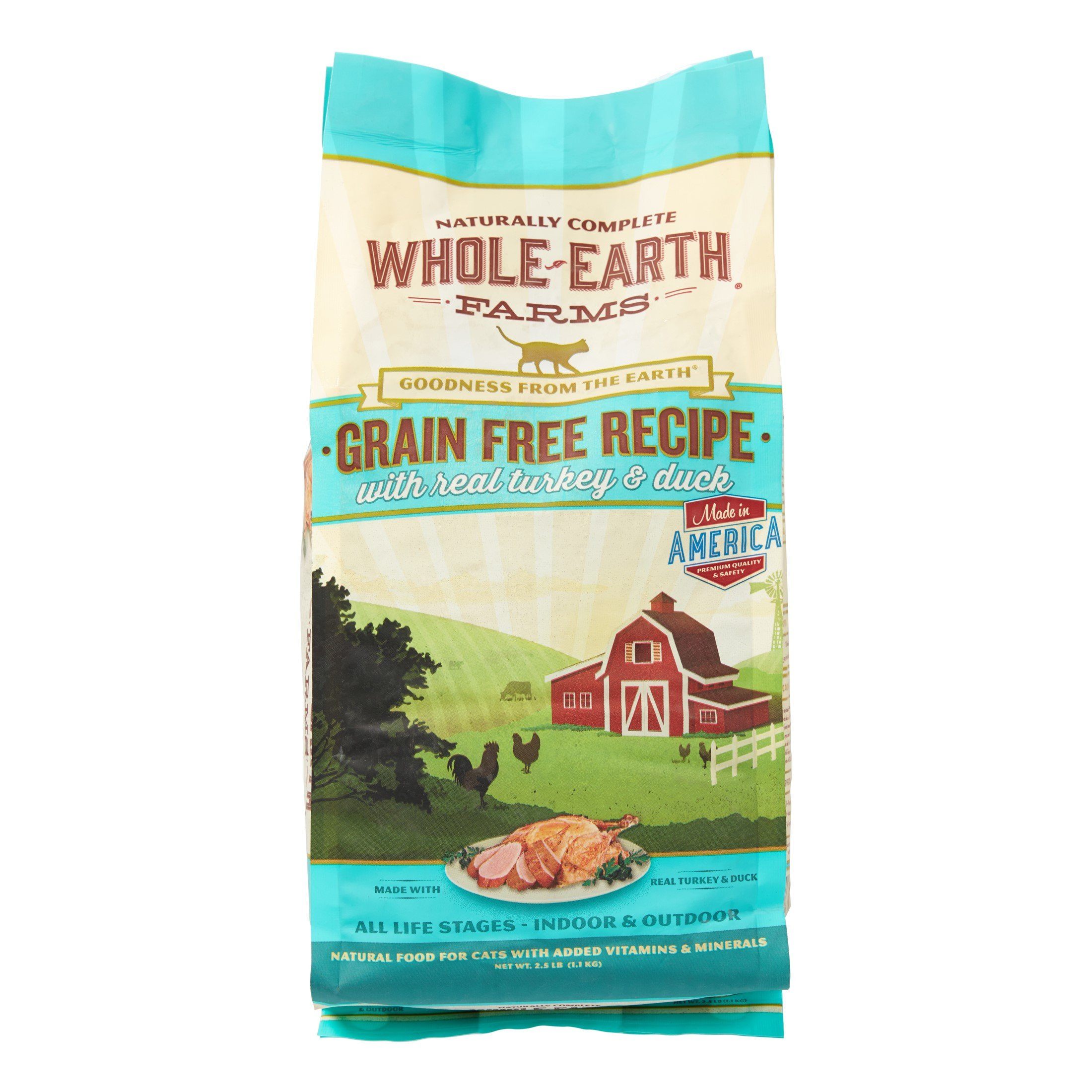 Whole Earth Farms Grain-Free Turkey & Duck Dry Cat Food - 2.5 lb Bag  