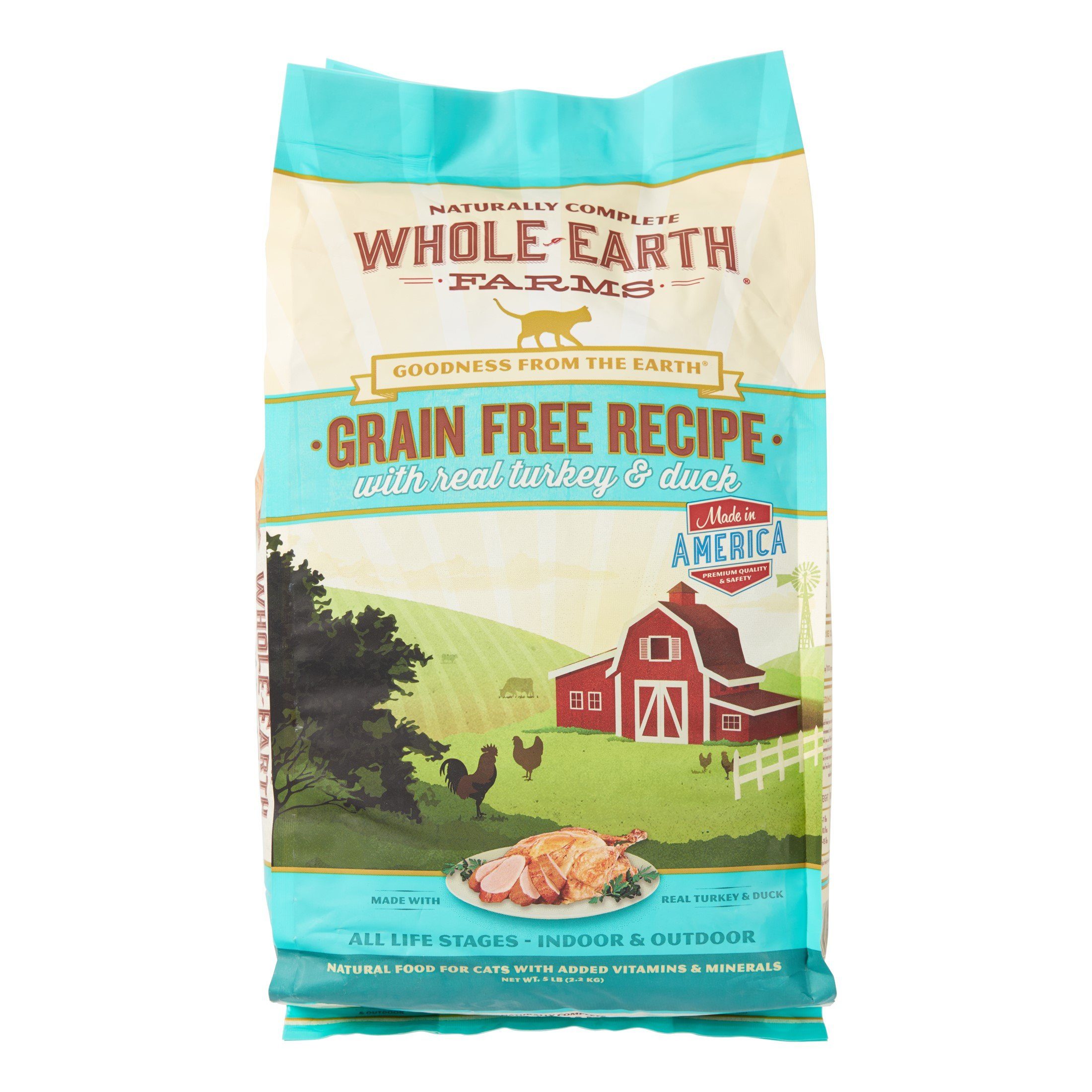 Whole Earth Farms Grain-Free Turkey & Duck Dry Cat Food - 5 lb Bag  