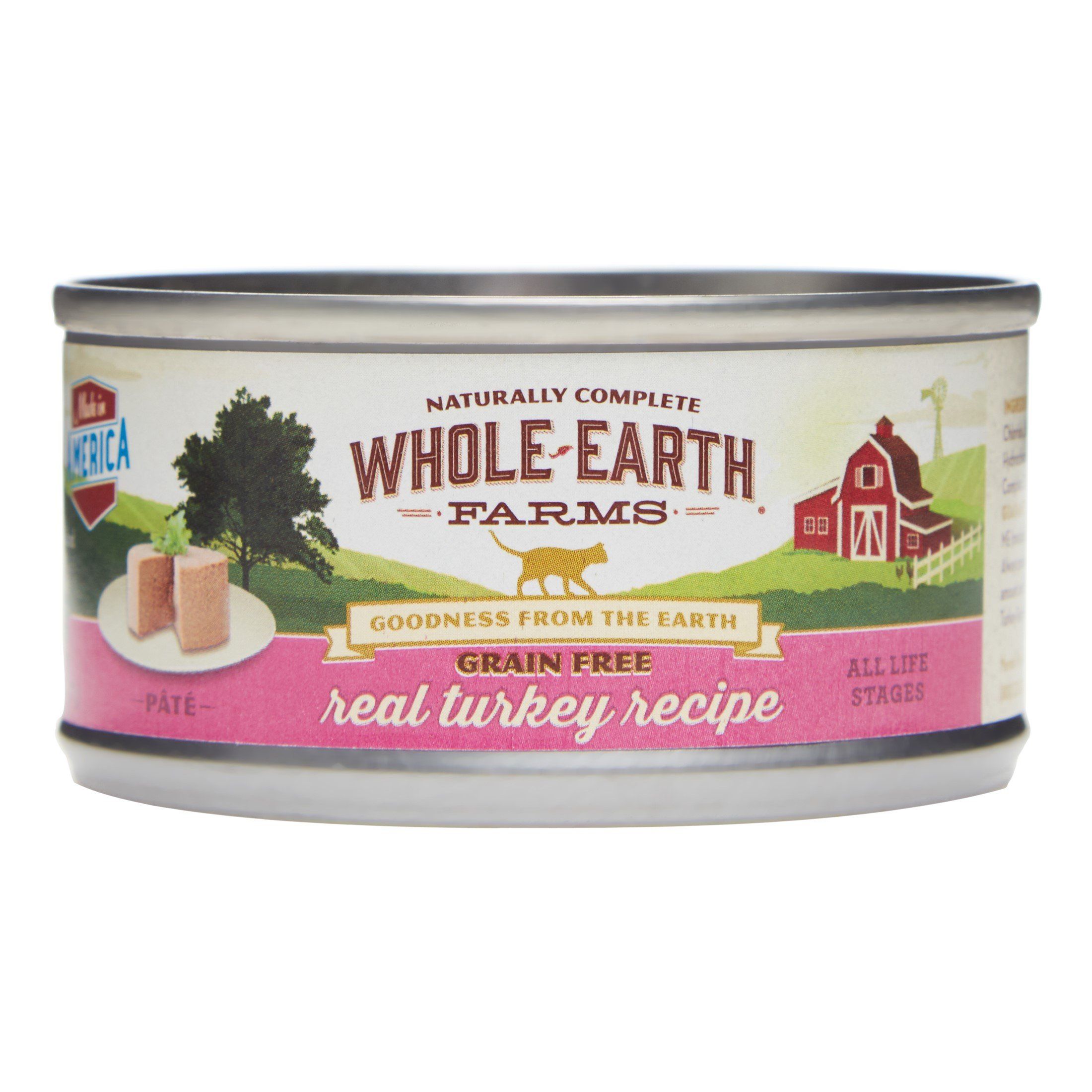 Whole Earth Farms Grain-Free Turkey Recipe Canned Cat Food - 2.75 oz Cans - Case of 24  