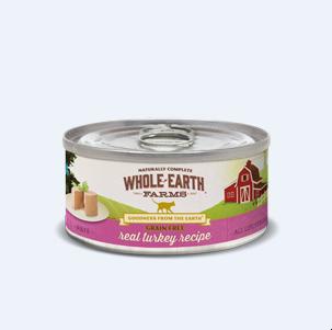 Whole Earth Farms Grain-Free Turkey Recipe Canned Cat Food - 5 oz Cans - Case of 24