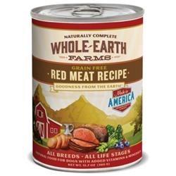 Whole Earth Farms Grian Free Red Meat Recipe Canned Dog Food - 12.7 oz Cans - Case of 12  