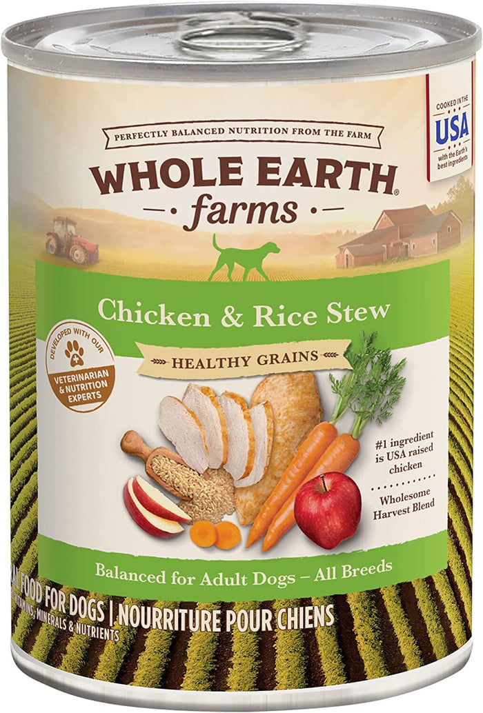 Whole Earth Farms Healthy Grains Chicken & Rice Canned Dog Food - 12.7 Oz - Case of 12