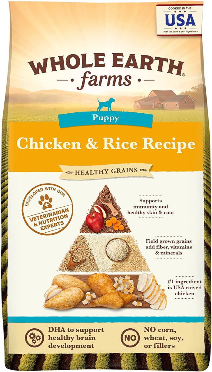 Whole Earth Farms Healthy Grains Puppy Chicken and Rice Dry Dog Food - 25 Lbs