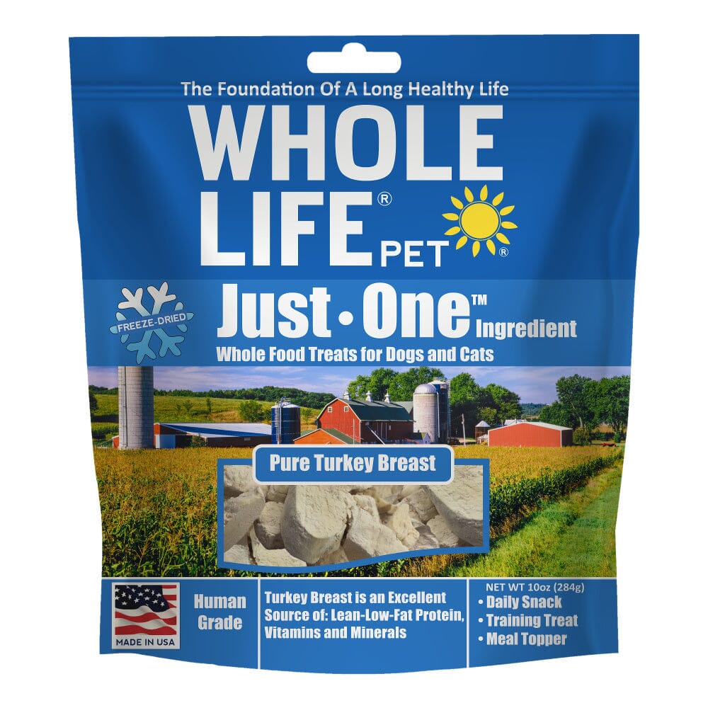 Whole Life Pet Just One Ingredient Freeze Dried Turkey Treats Value Pack for Dogs & Cats  