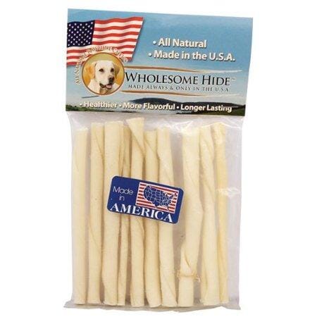 Wholesome Hide Beef Hide Twists 10-pk w/header Natural Dog Chews - 5 In  