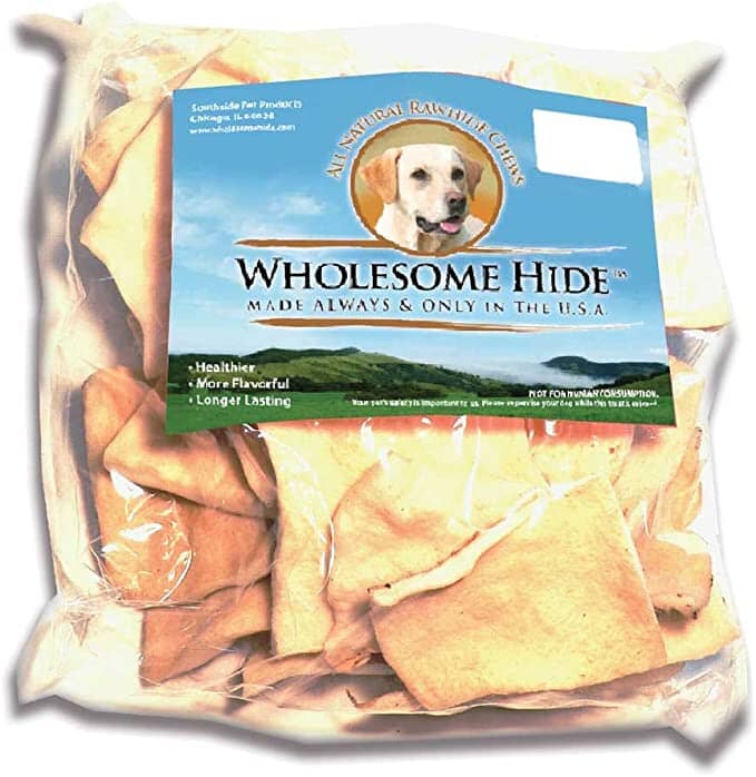 Wholesome Hide Large Beef Hide Chips Natural Dog Chews - 1 Lb  