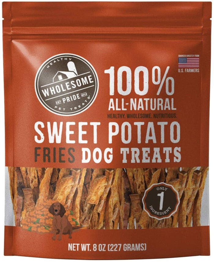 Wholesome Pride Sweet Potato Fries Dog Dehydrated Treats - 8 oz Bag