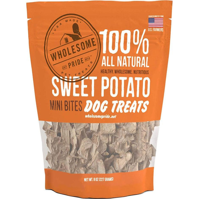 Wholesome Pride Sweet Potato Mini Bites Dog Dehydrated Treats - 8 oz Bags