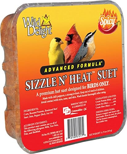 Wild Delight Advanced Sizzle N' Heat Suet Wild Bird Food - 11.75 Oz - 12 Pack  