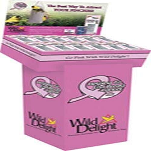 Wild Delight Pink Ribbon Finch Sock Feeder Display Wild Bird Food - 13 Oz - 36 Count