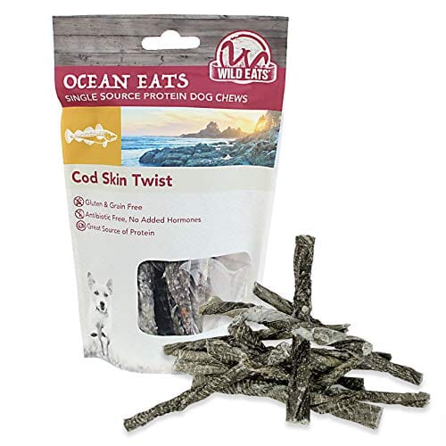 Wild Eats Cod Skin Twist Dog Chews Natural Dog Chews - Cod - 2 Oz  