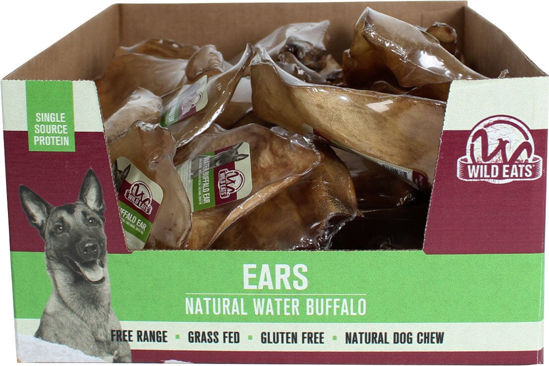 Wild Eats Wild Eats Water Buffalo Ears Natural Dog Chews - Buffalo - 34 ...