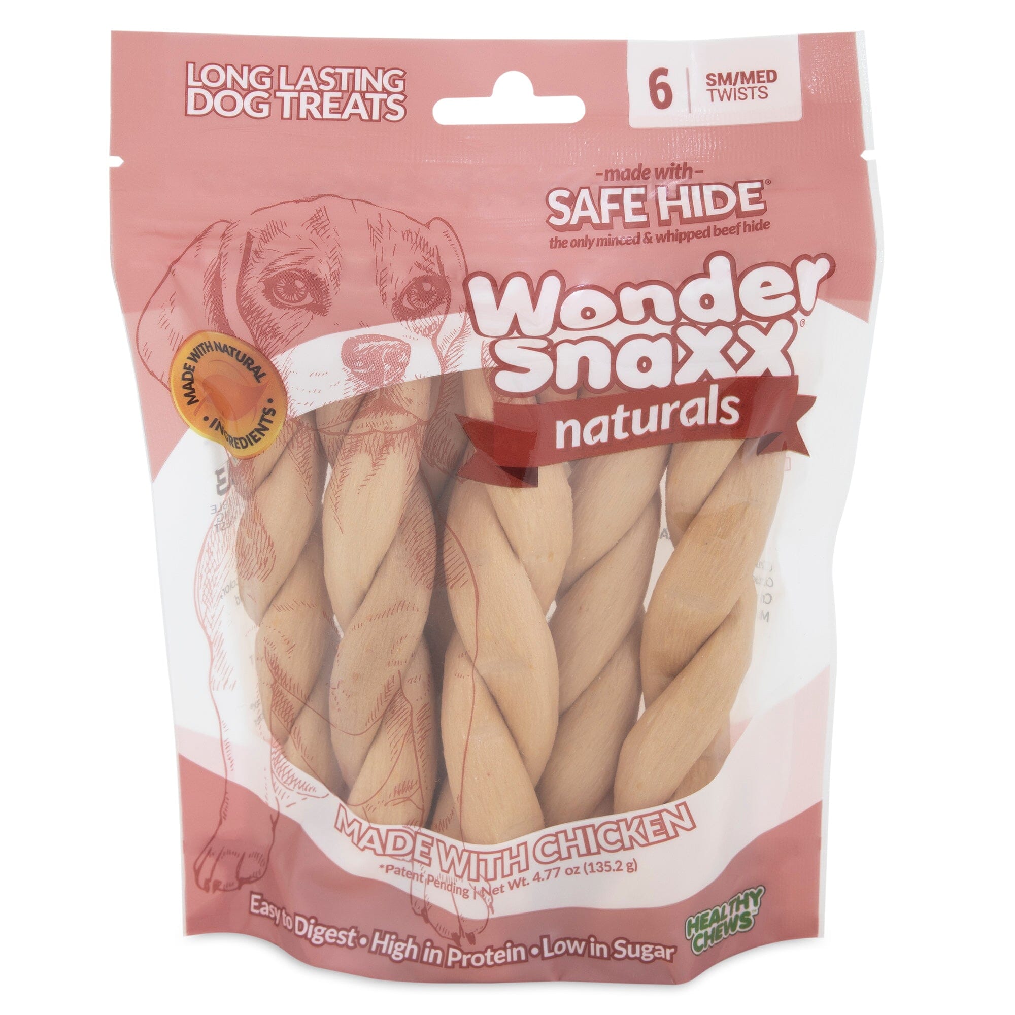 Wonder SnaXX Naturals Twist Dog Treat Chicken - Small/Medium - 6 Count  